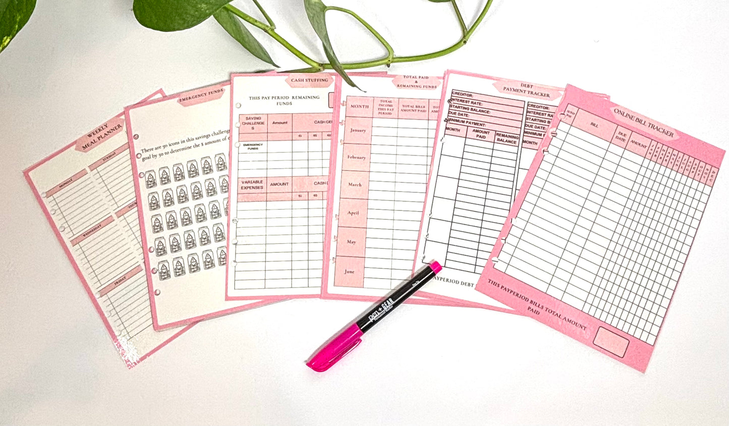 Handmade Resin Budget Planner Binder – Solid Color or Glitter | Cash Envelope Binder | A5 Budget Planner | Budgeting Organizer