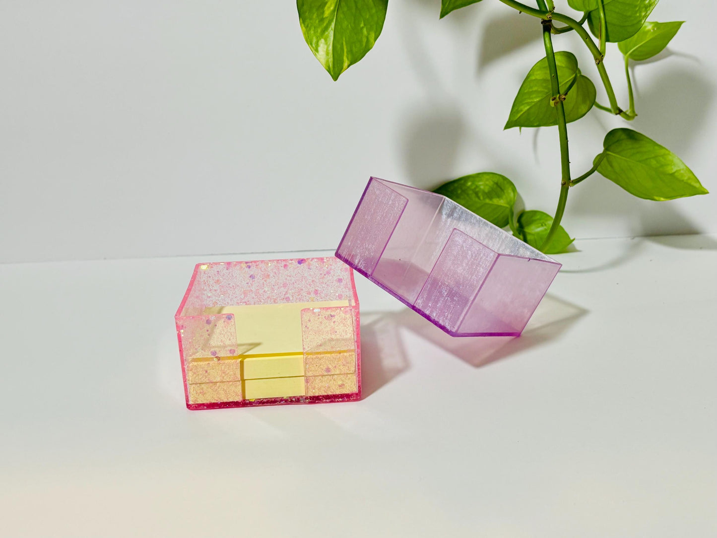 Custom Post it Holder, Custom Color Glitter Post it Holder, Sticky Tab Holder