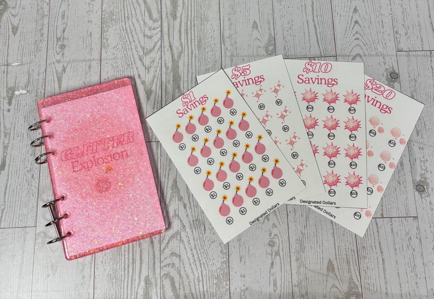 Glitter Explosion Savings Challenge, Glitter Savings, Savings challenge