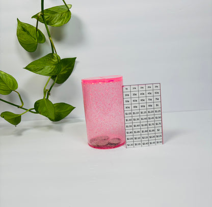 Custom Color Coin Jar | Glitter Piggy Bank & Money Saving Jar