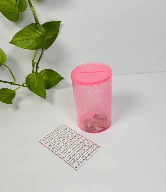 Custom Color Coin Jar | Glitter Piggy Bank & Money Saving Jar