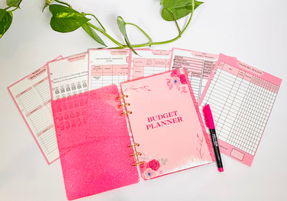 Handmade Resin Budget Planner Binder – Solid Color or Glitter | Cash Envelope Binder | A5 Budget Planner |  Budgeting Organizer
