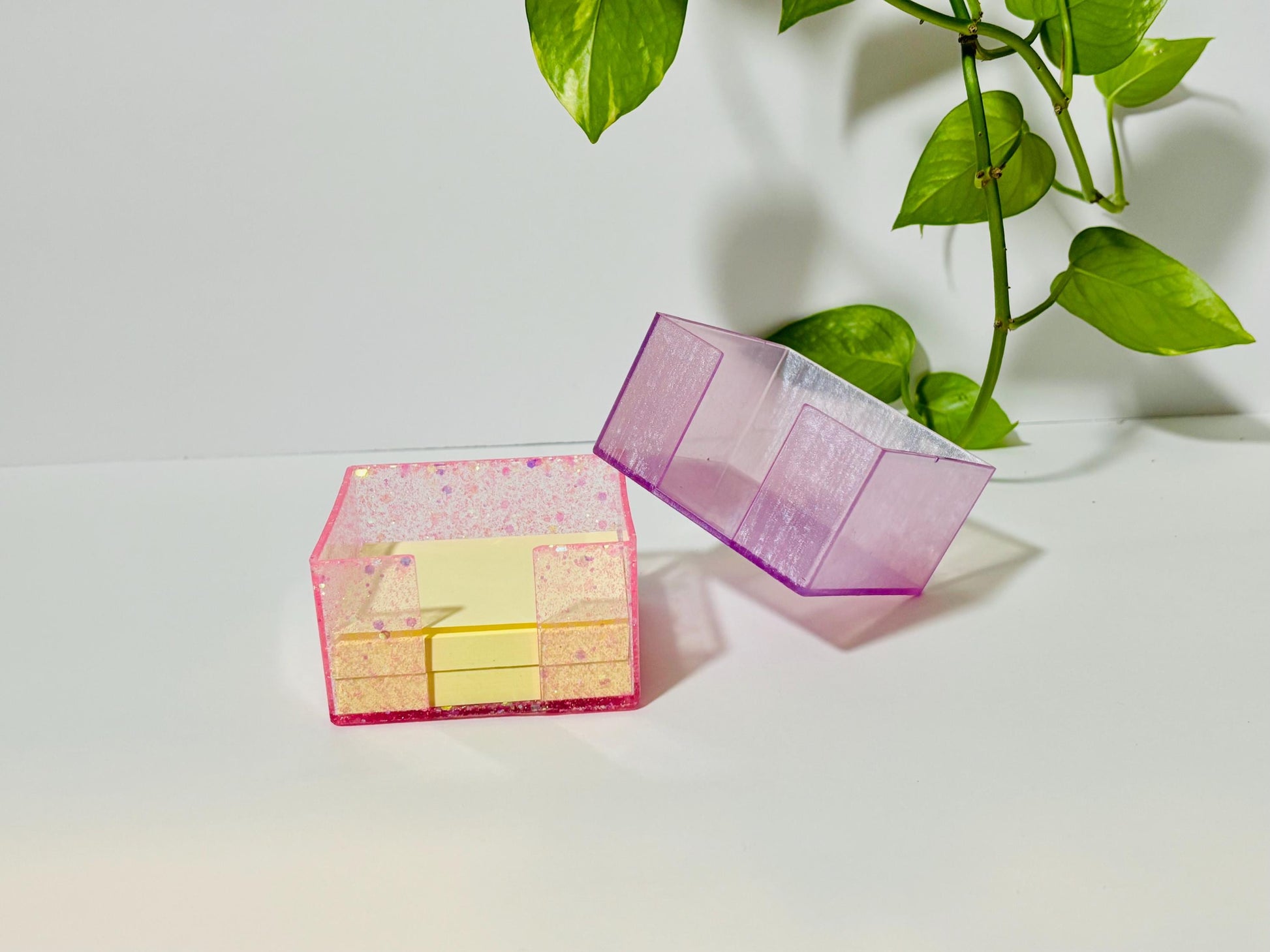 Custom Post it Holder, Custom Color Glitter Post it Holder, Sticky Tab Holder
