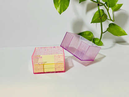 Custom Post it Holder, Custom Color Glitter Post it Holder, Sticky Tab Holder