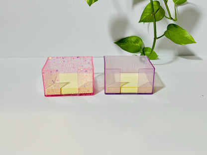 Custom Post it Holder, Custom Color Glitter Post it Holder, Sticky Tab Holder