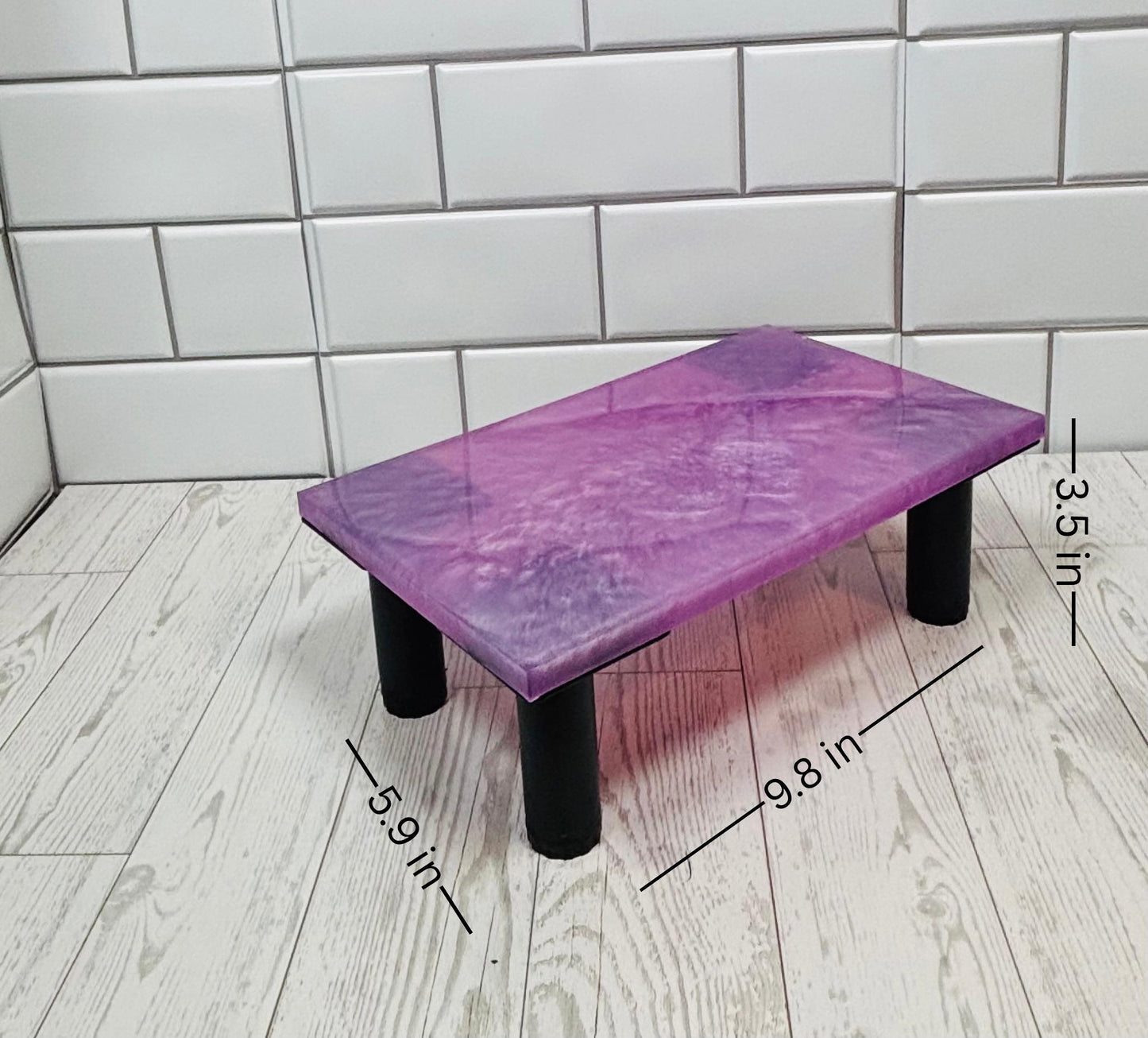 Adjustable Custom Resin Monitor Stand Riser – for PC Monitor, Laptop, or Printer | Handmade Desk Organizer | Solid or Glitter Finish