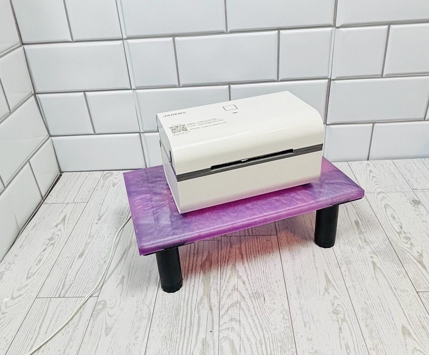 Adjustable Custom Resin Monitor Stand Riser – for PC Monitor, Laptop, or Printer | Handmade Desk Organizer | Solid or Glitter Finish