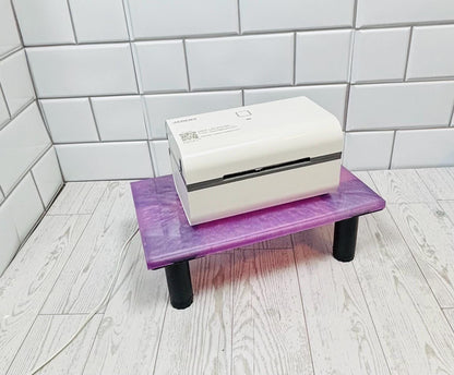 Adjustable Custom Resin Monitor Stand Riser – for PC Monitor, Laptop, or Printer | Handmade Desk Organizer | Solid or Glitter Finish