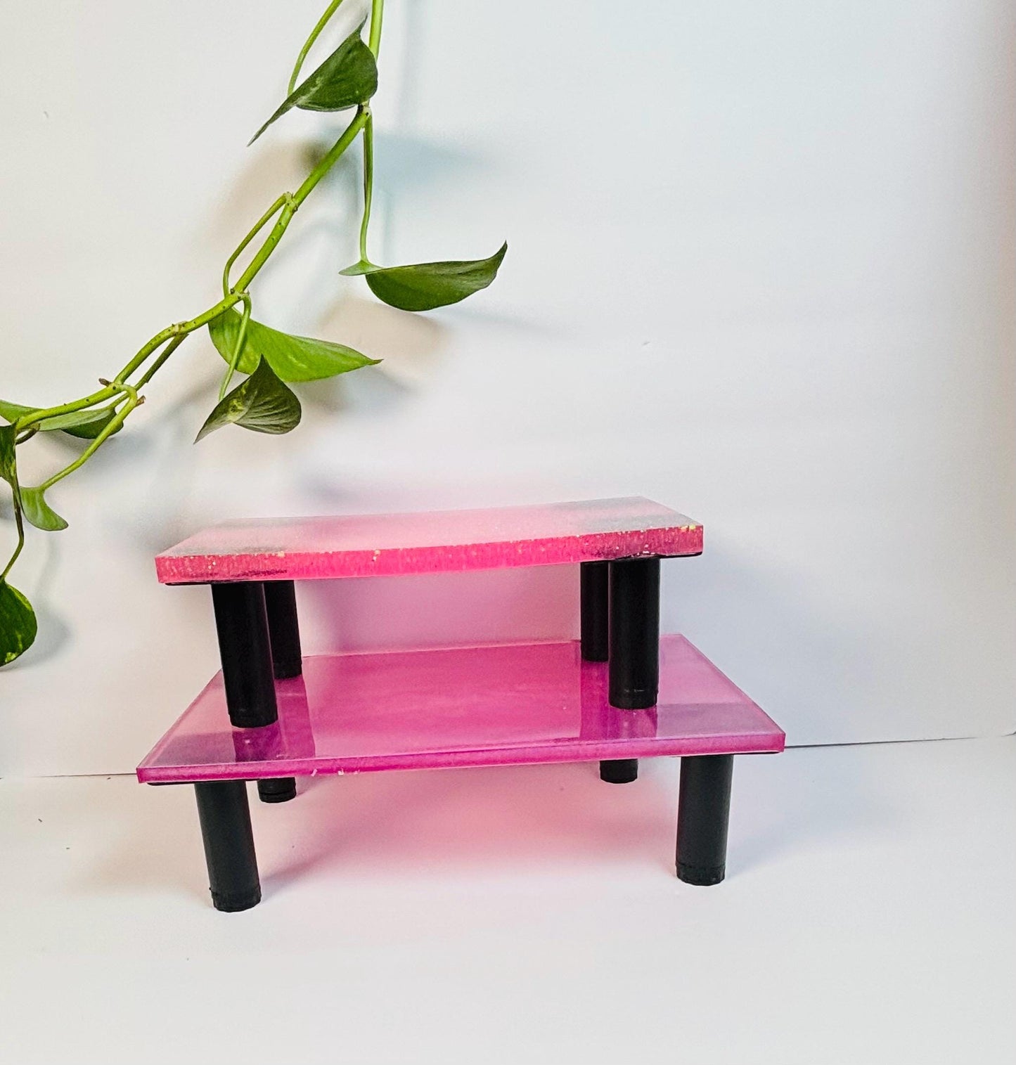 Adjustable Custom Resin Monitor Stand Riser – for PC Monitor, Laptop, or Printer | Handmade Desk Organizer | Solid or Glitter Finish