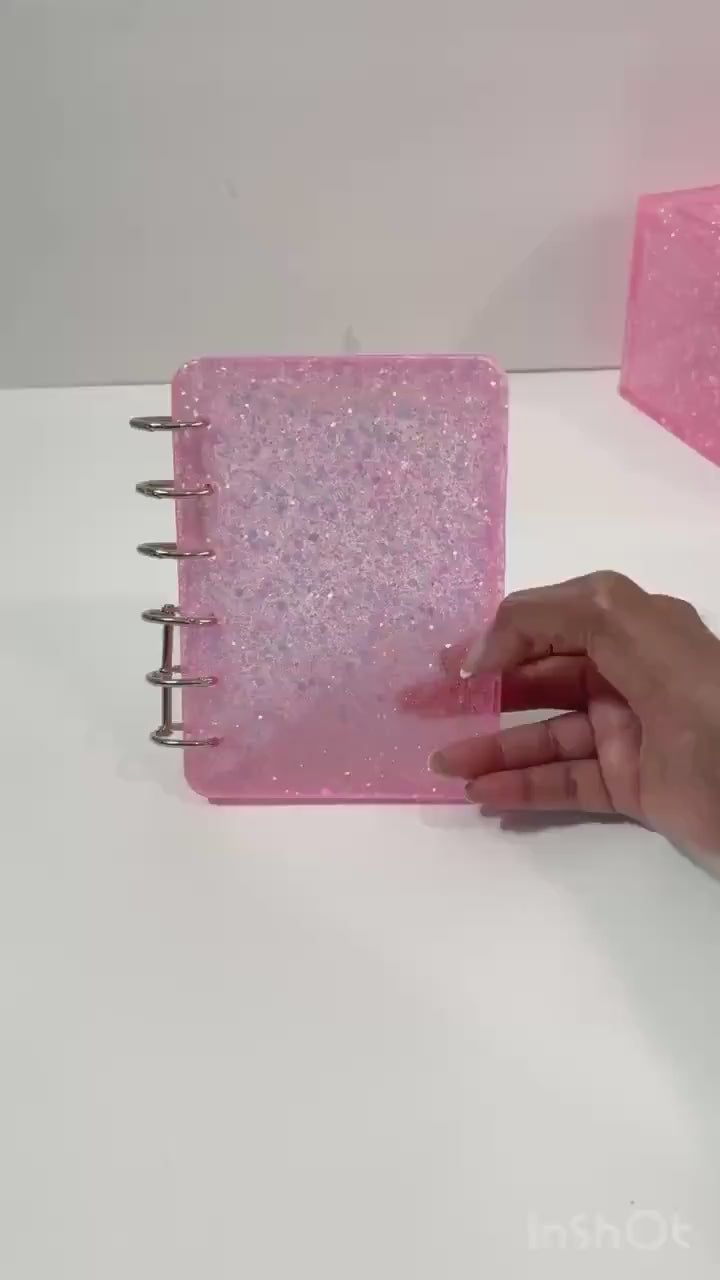 Handmade Resin Budget Binder – Solid or Glitter | Cash Envelope Binder | A6 Budget Planner | Cash Stuffing Binder | Budgeting Organizer