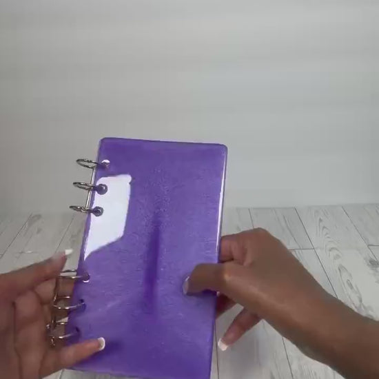Handmade Non-Transparent Resin Budget Binder – Solid Color or Solid Glitter| Cash Envelope Binder | A6 Budget Planner | Cash Stuffing Binder