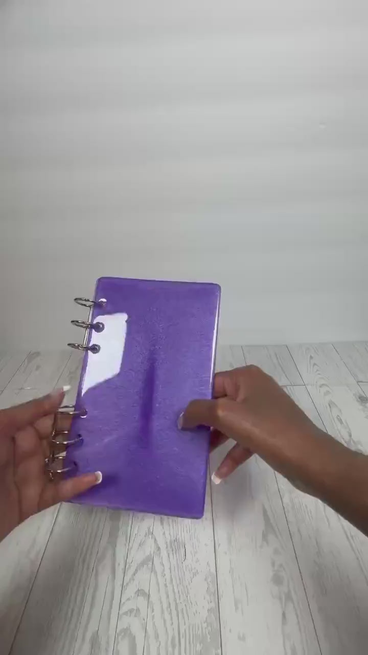 Handmade Non-Transparent Resin Budget Binder – Solid Color or Solid Glitter| Cash Envelope Binder | A6 Budget Planner | Cash Stuffing Binder
